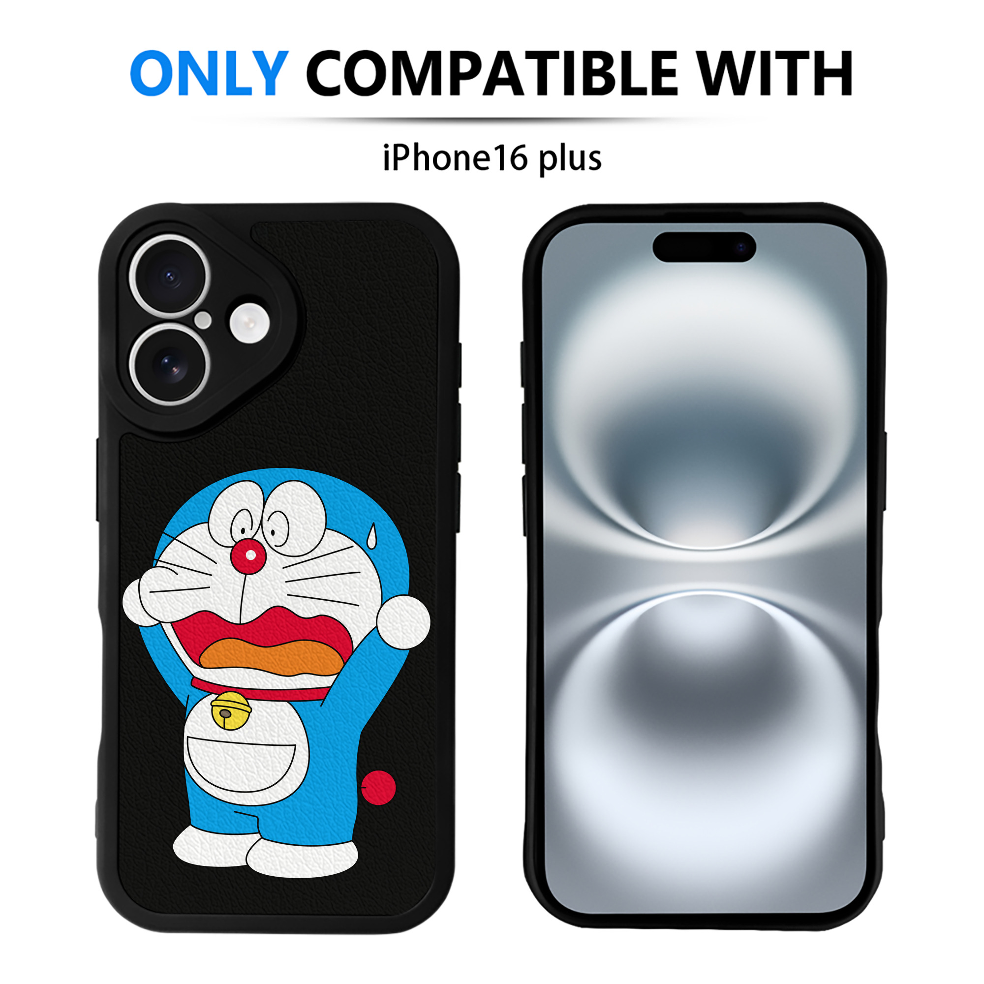 （画像用） ドラえもん Doraemon 【iPhone 16シリーズ対応】シリコンスマホケース（レザー調） 材質：シリコン